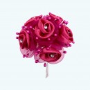 2.5" Diameter Rhinestone Ribbon Flower 6X12 | Fuchsia